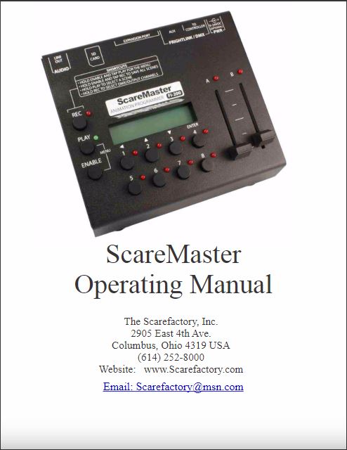 Scare Master Manual Cover