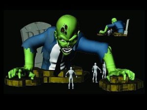 INFLZMB101- Giant Zombie Crawling out of Grave