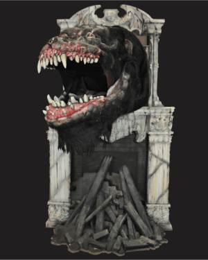 FIX727- Ornate Gothic Fireplace Creature