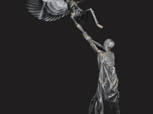 SKEL117- Flying Skeleton Sculpture