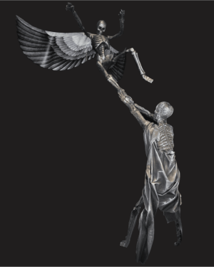 SKEL117- Flying Skeleton Sculpture