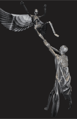 SKEL117- Flying Skeleton Sculpture