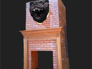BEAR103 - ANIMATED GRIZZLY BEAR - BREAKAWAY FIREPLACE