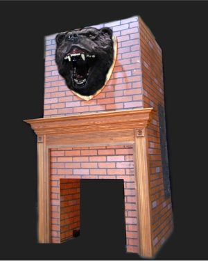 BEAR103 - ANIMATED GRIZZLY BEAR - BREAKAWAY FIREPLACE