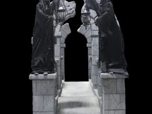 ARCH106CS- Arched Footbridge Reaper Holding Lantern - Static