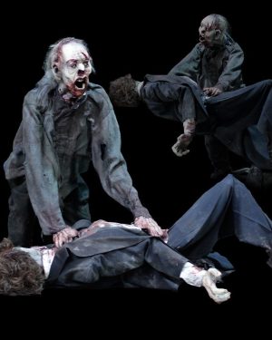 ZMB505- Kneeling Zombie Lunger with Victim