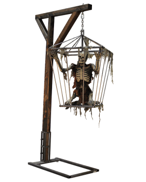 SKEL120- Animated Skeleton in Hanging Cage (Style 1)