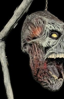 Giant Zombie Head for Lantern Holder – Animated